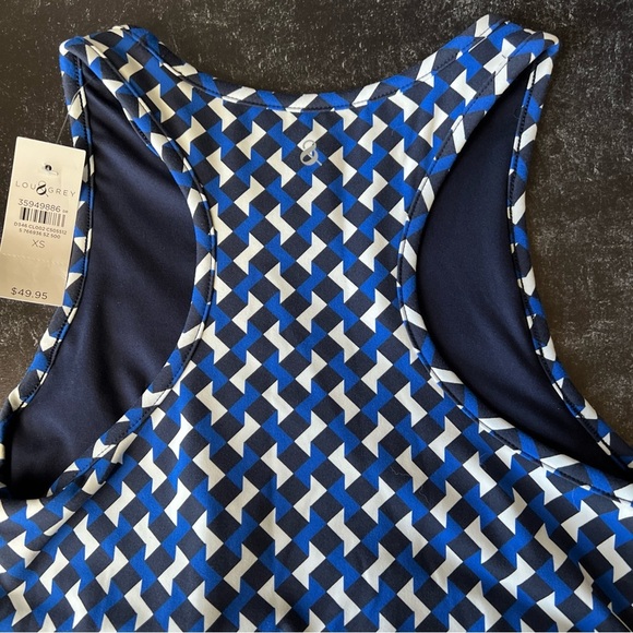 Lou & Grey Chevron Softsculpt Racerback Blue/white/black Bralette XS NWT - Picture 13 of 13